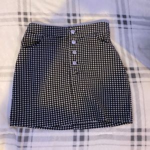 Black and White Patterned Skirt